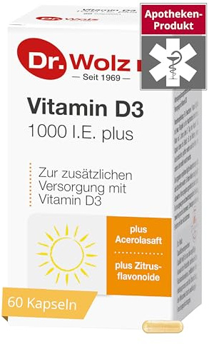 Dr. Wolz Vitamin D3 1000 I.E. plus Kapseln, 60 St. Kapseln