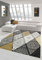Teppich modern Teppich Wohnzimmer Rauten mit Ornamenten in grau senfgelb Creme Größe 160x230 cm