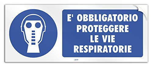 Panneau 30 x 12 cm – Il est obligatoire de protéger les voies respiratoires