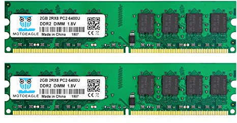 DDR2 800MHz 4GB Kit (2x2GB) PC2-6300 PC2-6400 240-Pin UDIMM Desktop Memory