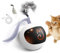 Migipaws Katzenspielzeug, elektrisch beweglicher Ball, Plüschmäuse und Federn als zusätzliches Spielzeug, DIY N in 1 Haustiere Intelligenter automatischer Teaser, USB wiederaufladbar (weiß)