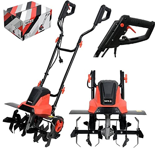 YATO Motobineuse de Jardin électrique - 1500W - 6 Lames - Largeur de Travail 40cm
