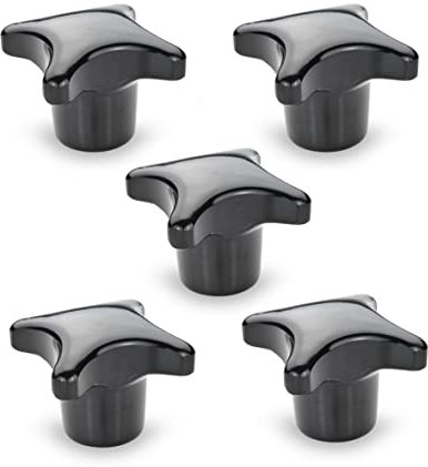 Ganter Normelemente | Mango en cruz de plástico | con casquillo de acero galvanizado | DIN 6335-KU-40-M8-K | rosca M8 | 5 unidades