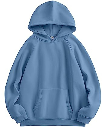 ANRABESS Women Hoodies Oversized Fleece Long Sleeve Comfy Casual Basic Pullover Sweatshirts 2025 Fall Outfits Y2K Clothes Deep Blue Large