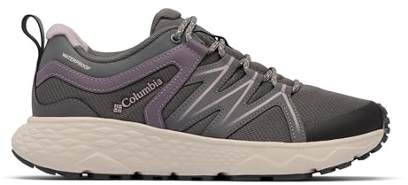 Columbia Women's Peakfreak Roam Waterproof, Waterproof Low Rise Trekking and Hiking Shoes, City Grey/Granite Purple, 5