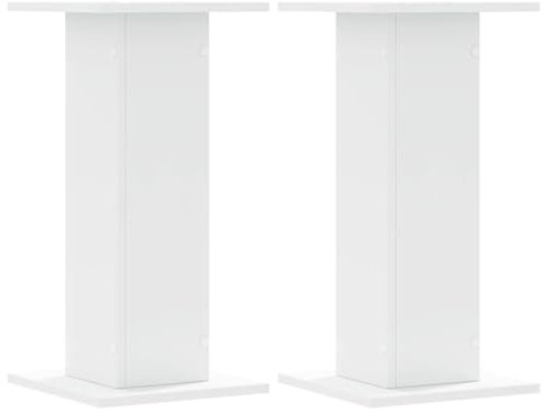 vidaXL Pflanzenständer 2 Stk., Blumenständer Hohle Konstruktion, Dekosäule Podest für Pflanzen Dekoartikel, Blumenhocker Blumensäule, Weiß Holzwerkstoff