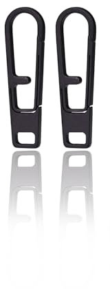 TIKIDESIGN Titan Reißverschluss Anhänger 2 Stück, Abnehmbares Zipper Pull, Ersatz für Rucksäcke, Gepäck, Jacken, DIY-Reparatur - Schwarz