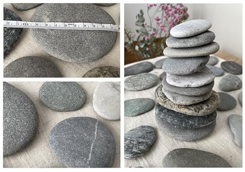 8 große flache Steine zum Bemalen – ca. 10 cm – Seltene Natursteine aus Alpenflüssen, ideal für Basteln, kreative Deko und DIY-Projekte, glatt und bemalbar mit Acrylfarben und Lackstiften