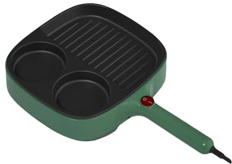 Nsssunnre Machine à -Déjeuner, Cuiseur Électrique Multifonction à Revêtement Antiadhésif, Hotpot, Petite Poêle Électrique Plate, Cuiseur Vapeur Alimentaire, Poêle à Steak. Prise EU Type A.