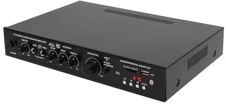 HiFi Verstärker, 5.1-Kanal HiFi Bluetooth Verstärker mit Fernbedienung, 300W Stereo Audioverstärker, Radio Leistungsverstärk, Digital Vollverstärker für Heim Außen