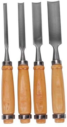DEARMAMY Set di Scalpelli per Intaglio Legno con Design Semi-circolare Lama in Acciaio Resistente e Manico in Legno per Falegnameria