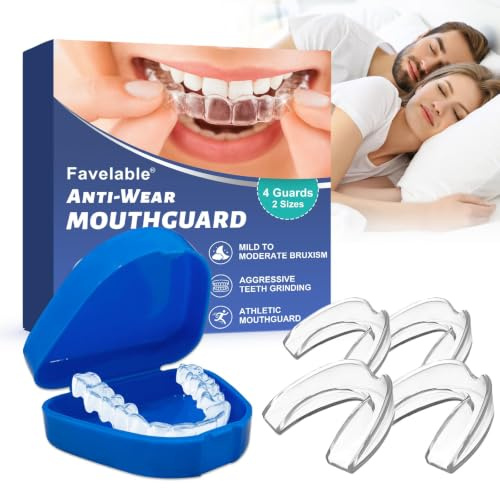 4 Piezas Férula Dental, Protector Bucal Nocturno, Protector Bucal para el Bruxismo, 2 Tamaños Incluidos, Mejorar la calidad del sueño, Fácil de usar, Adecuado Para hombres y mujeres