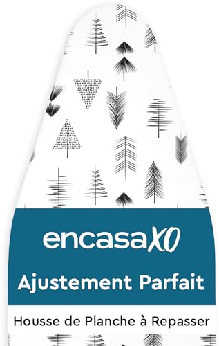 Encasa XO Ersatzbügeltischbezug mit 3 mm Filzpolsterung, Kordelverstärkung (passend für Standard Medium Bügeltische von 112x34 cm) Wärmereflektierend, Bedruckt - Schwarzer Pfeil