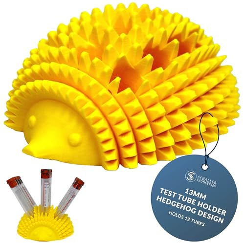 Porta provette, tubi da 13 mm, contiene 12 pezzi, design divertente a forma di riccio