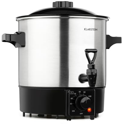Klarstein Biggie Eco Einkochautomat & Getränkespender, 1000W, 30-100 °C, 9 Liter Nutzvolumen, Zapfhahn, Kontrollleuchte, inklusive Einlegerost