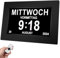 SINOIDEAS - 8 Zoll Digitale Kalender，Senioren Uhr，Demenz Uhr mit Erinnerungsfunktion，Uhr mit Datum und wochentag (Schwarz mit Fernbedienungr)