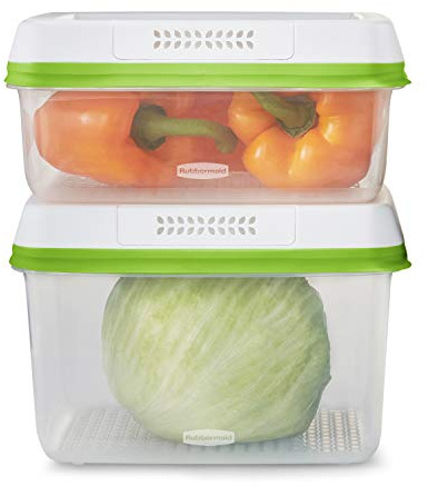 Rubbermaid FreshWorks Saver, Large Produce Storage Containers, 4-Piece Set