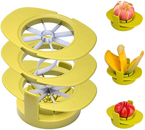 Axpdefi Affettatrice per Mele Tagliapasta, Tagliafrutta 4-in-1 Divisore Pera in Acciaio Inossidabile Divisore per Mango Pelapatate Separatore per Pitter per Pomodoro Guava Arancia Pitaya