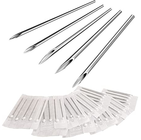 ATOMUS Body Tattoo Piercing Needles Stainless Steel Sterile 50PCS 12G 14G 16G 18G 20G Disposable Ear Nose Navel Nipple Lip Piercing Needles