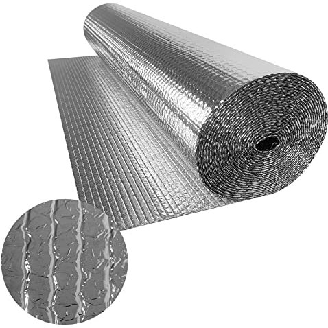 XMTECH Isolierfolie Dämmfolie, Doppelschicht Aluminiumfolie 1 x 30m 200 g/m², Alu-Luftpolsterfolie für Dach-, Boden- und Wandisolierung, Heizkörper-Reflexionsfolie zur Wärmeerhaltung