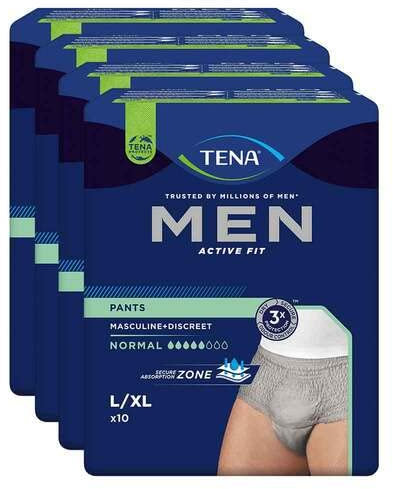 TENA MEN Act.Fit Inkontinenz Pants norm.L/XL grau 4X10 St