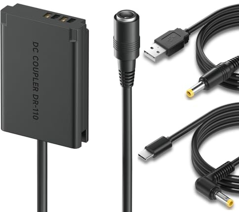 Mspalocell NB-13L Dummy Akku Kit, AC-Netzteiladapter mit Akkuanschluss Kompatibel mit Canon SX740, G1 X Mark III, G5 X, G5 X Mark II, G7 X, G7 X Mark II III, G9 X, G9 X Mark II, SX620, SX720