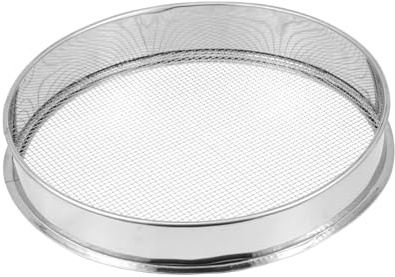 Stainless Steel Grains Sifter for Maize and Grains, Kitchen | Manual Sieve for Corn and Rice, Silver Finish, Convenient Holding, Wear and Break Resistance