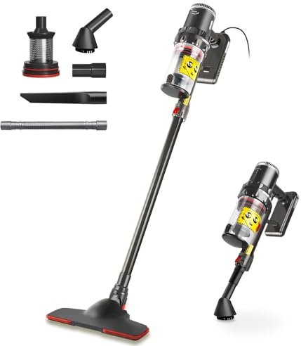 LONENESS L Upright Vacuum, Lightweight Handheld Corded Wet/Dry Cleaner, 18Kpa Suction with Hose & Nozzles, Powerful Floor & Carpet Cleaner