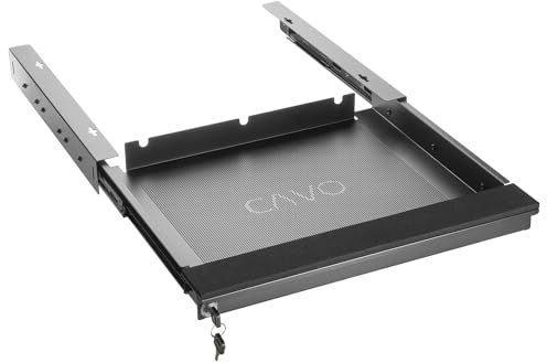 CAVO Skrivbordslåda för bärbar dator, låsbar 480 x 446 x 55 mm svart Skrivbordslåda för bärbar dator för underkonstruktion av SOTECH