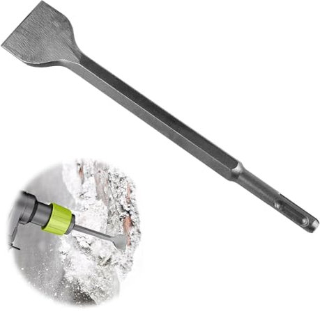 Kasoud Cincel plano SDS, 250 x 40 mm, cincel para quitar azulejos SDS Plus, cincel SDS Plus, cincel de azulejos doblado en ángulo para todos los martillos de impacto SDS Plus y martillos eléctricos
