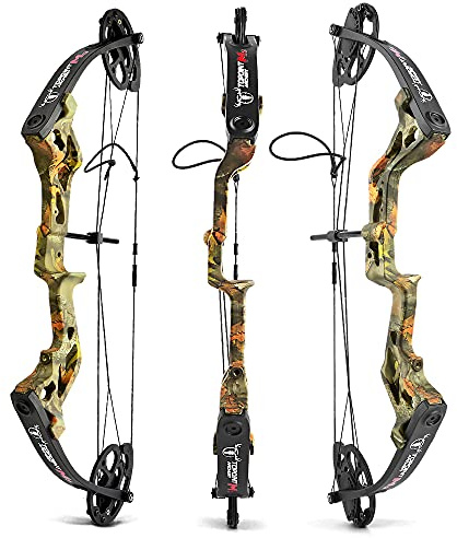 surwolf 26 ungdomsbåge 10-30 lbs justerbar junior jaktbåge och piluppsättning 17-27 draglängd för ungdomar och barn bågskytte jakt målskytte övning (camo båge)