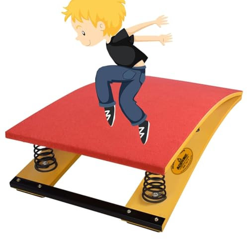 MegLob Gymnastics Springboard, Portable Spring Board with Anti-Slip Base, Auxiliary Springboard for Gymnastics And Vault Training, Vaulting Training Equipment Jumping Aid Board,Red S