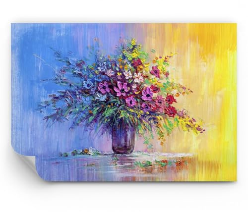 ARTTOR Papel pintado de vinilo tejido no tejido Premium Canvas - jarrón flores - 150x105 cm - Fotomurales XXL Moderna Decorativos Papel tapiz fotográfico Dormitorio Para la sala - WF3AA150x105-4117