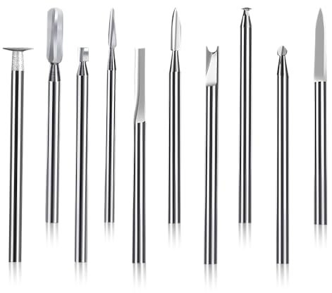 yotutun 10 Stück Holzschnitzerei Bohrer Set, HSS-Drehfräser-Set Holzschnitzwerkzeug mit 3mm Schaft, Holz Fräser Set für DIY-Holzbearbeitung Schnitzen Gravieren Bohren