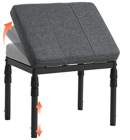 TIOPGHAD Adjustable Ottoman Pouf, 4 Height Position & 60 Degree Tilt Angle Adjustment Footrest Ottomans Footrest Foot Stools Pouffe Footstool for Under Desk for Living Room Home(Carbon Gray)