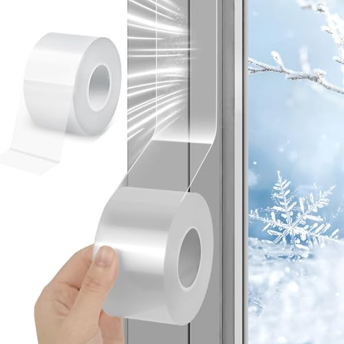 JKITNHJOT Joint Isolation Ruban D'étanchéité Pour Porte Et Fenetre 3 Cm X 10 M, Transparent, Imperméable, Résistant, Bande Etancheite Pour Fenêtre D'hiver Autocollant L'air Froid