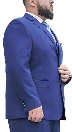 Costume 2 Pièces Pour Homme, Costumes Pour Hommes De Grande Taille, Ensembles D'été Légers Veste Et Pantalon À 2 Boutons Pour Mariage, Réunion D'affaires(Royal Blue,5X-Large)