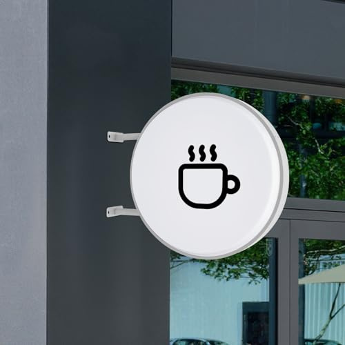 Scatola luminosa a LED rotonda su entrambi i lati, 60 cm, IP65, impermeabile, con piastra in acrilico, lavagna pubblicitaria su entrambi i lati, scatola luminosa rotonda per negozi, ristoranti