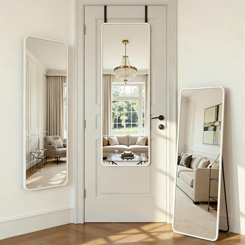 Antok 119x34 cm Wandspiegel Ganzkörperspiegel - Rechteckiger Spiegel Hängespiegel mit HD Glas und Aluminiumrahmen Einfache Montage an Wänden oder Türen für Schlafzimmer Wohnzimmer Eingang