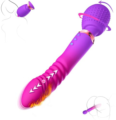 Vibratore Bacchetta Massaggiante Dildo Telescopico Sex Toys, Vibratoreper Donna con 10+5+Riscaldante Sexytoysys Coppia, Vibratoreper Donna Professionale Vibratori Stimolazione Clitoride Punto G