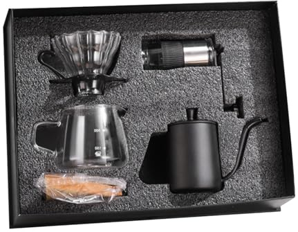 Juego de cafetera de vertido, kit de preparación manual de 5 piezas para café hecho a mano, herramienta portátil todo en uno de preparación por goteo