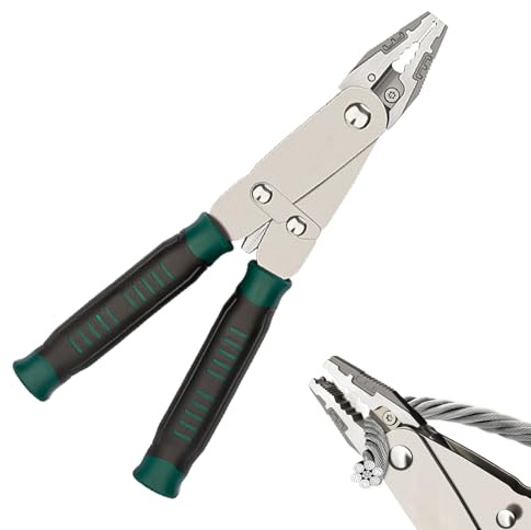 Alicates para electricista - Pinza para pelar y engarzar cables eléctricos | Pinzas convertibles para cables eléctricos - Para corte, reparación, extracción de aluminio, cobre, circuitos, HVAC