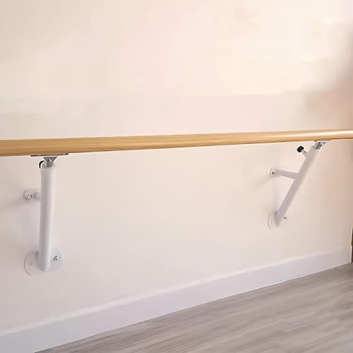 Genérico Barra de Estiramiento de Madera de Barra de Ballet Doble de Montaje en Pared, Inicio Barra de Baile elástica Ajustable en Altura, Barra de Equilibrio de Barra de prácticac