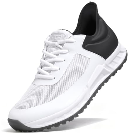 Dwihuize Zapatos Golf Sin Clavos Hombre Zapatillas Golf Profesionales Transpirables Antideslizantes para El Campo Tipo Slip-On con Soporte para El Arco