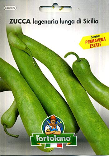 Sementi orticole di qualità l'ortolano in busta termosaldata (160 varietà) (ZUCCA LAGENARIA LUNGA DI SICILIA)