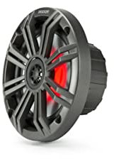Kicker KM 6.5 Inch Marine UV Treated Speakers, Charcoal and White Grilles with 7 Color LED System Included