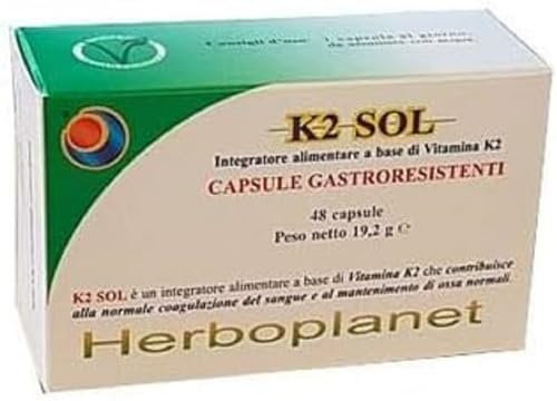 Herboplanet Integratore Alimentare K2 Sol, 48 Capsule
