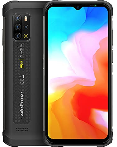 5G robust Ulefone Armor 12, mått 700 8GB+128 GB, 6,52 tum IP68 smartphone upplåst okrossbar Android 11, 48 MP kamera, HiFi-högtalare, NFC GPS trådlös laddning svart