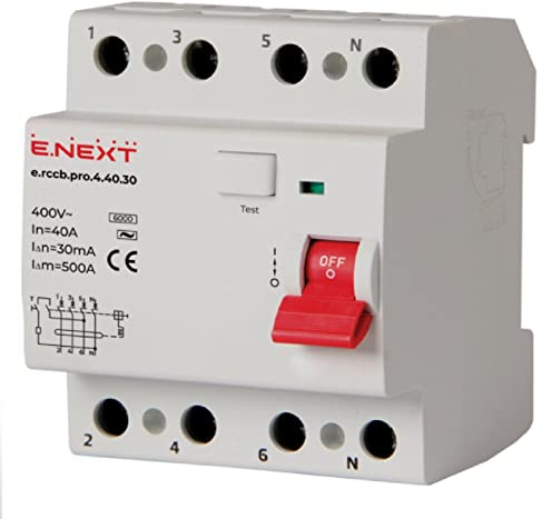 FI-SCHALTER Fehlerstromschutzschalter FI-Schutzschalter 40A 30mA 6kA 4-polig TYP AC