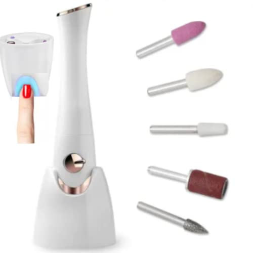 Manicure Pedicure Nail File Set 5 in 1 Portable Electric Nail Drill System for Salon Quality Care of Hands and Feet at Home Battery Powered